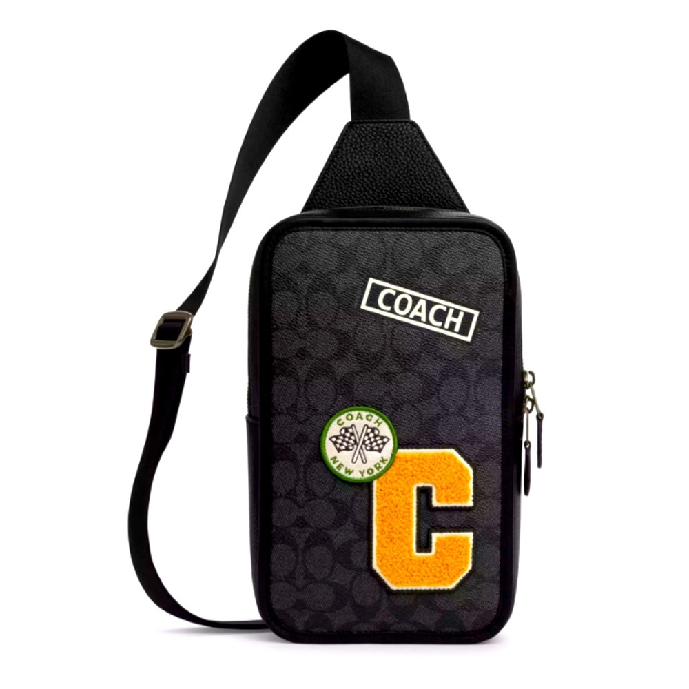 New with Tag Coach Sullivan Pack In Signature Canvas With Patches Mens Backpack - Picture 10 of 10